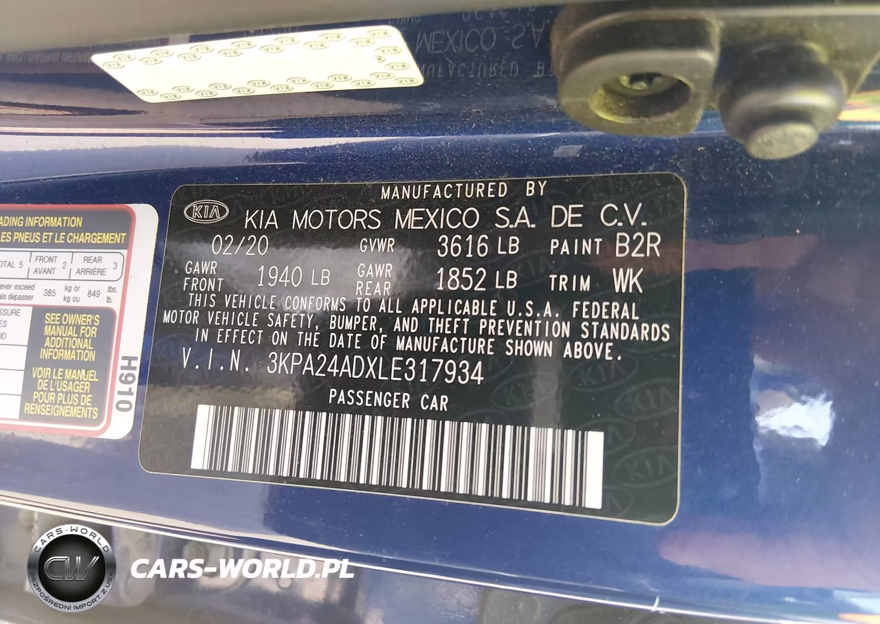 2020 Kia Rio S VIN:3KPA24ADXLE317934 - 9