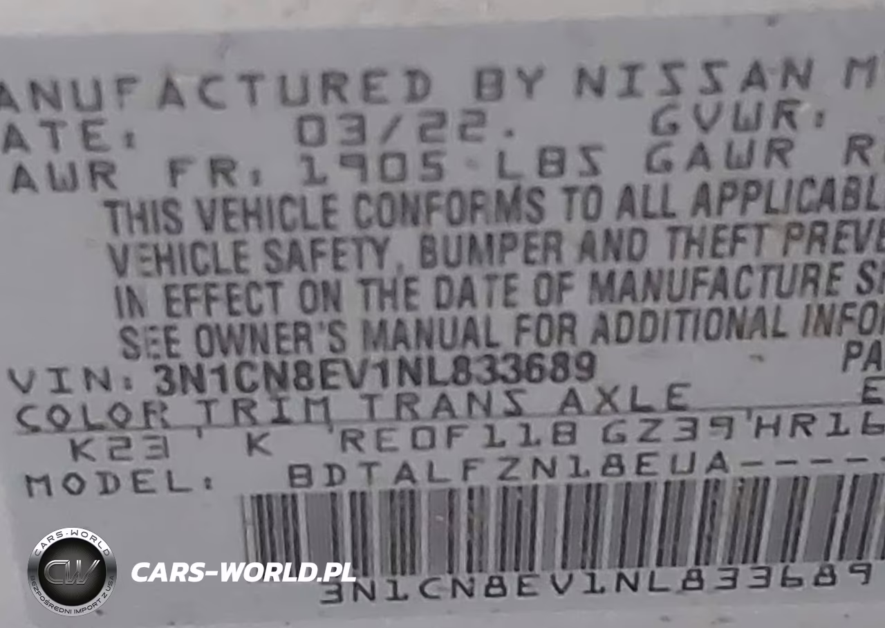 2022 Nissan Versa 1.6 Sv Xtronic Cvt VIN:3N1CN8EV1NL833689 - 9