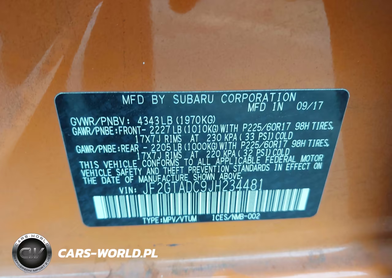 2018 Subaru Crosstrek 2.0I Premium VIN:JF2GTADC9JH234481 - 9