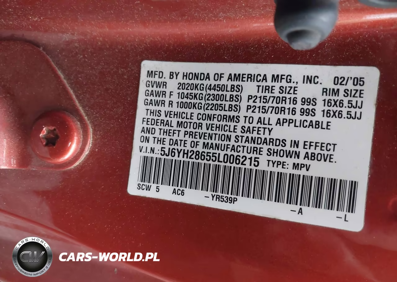 2005 Honda Element Ex VIN:5J6YH28655L006215 - 9
