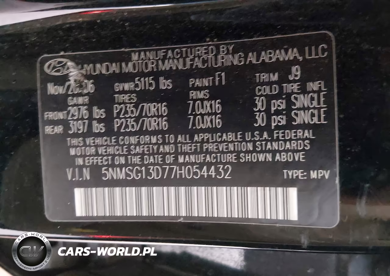 2007 Hyundai Santa Fe Gls VIN:5NMSG13D77H054432 - 9