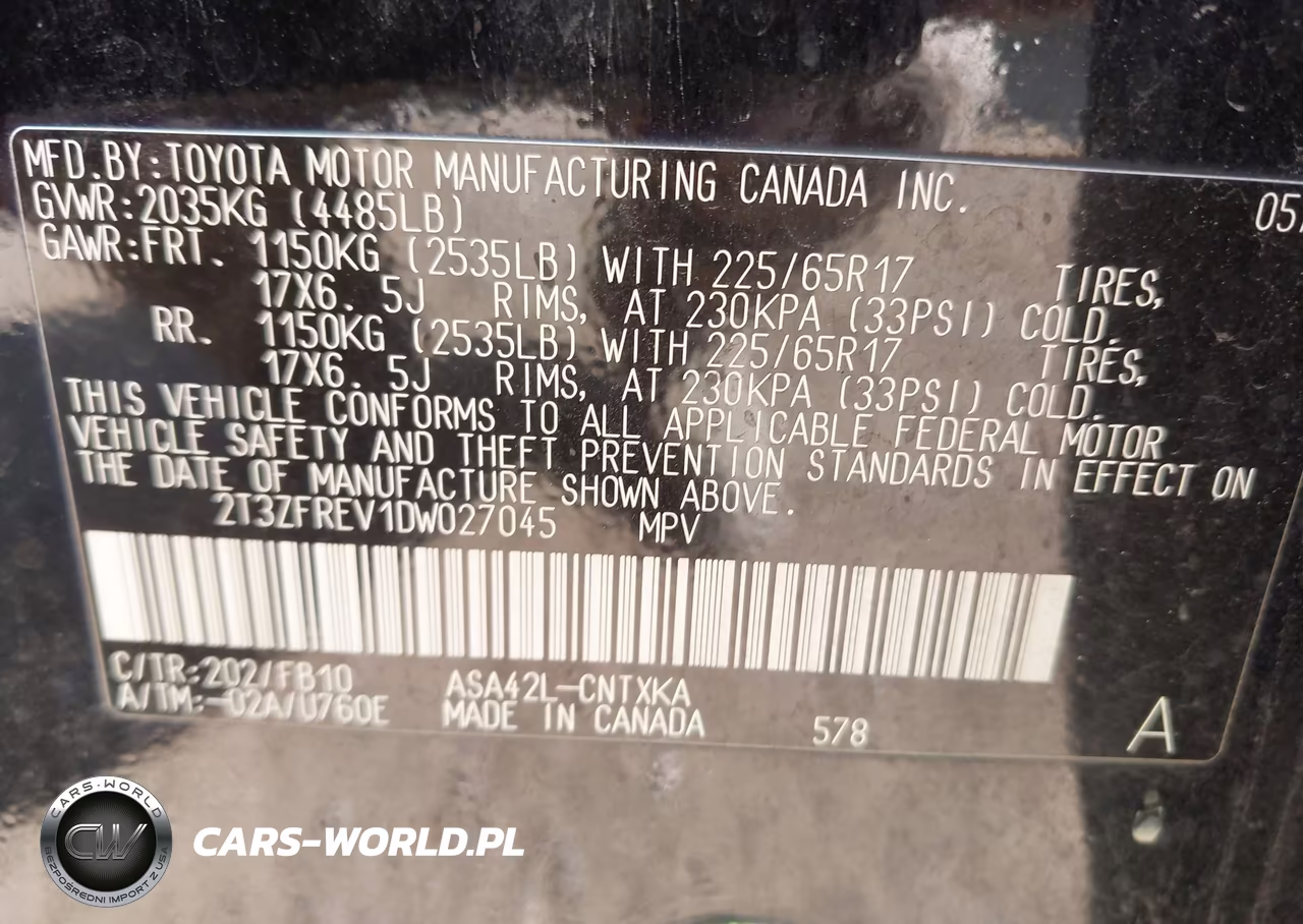 2013 Toyota Rav4 Le VIN:2T3ZFREV1DW027045 - 9