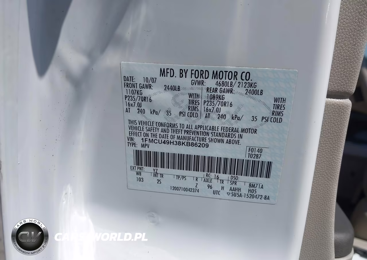2008 Ford Escape Hybrid VIN:1FMCU49H38KB86209 - 9