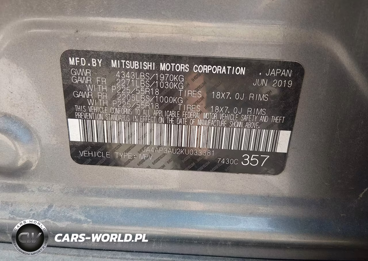 2019 Mitsubishi Outlander Sport 2.0 Es VIN:JA4AP3AU2KU033381 - 9