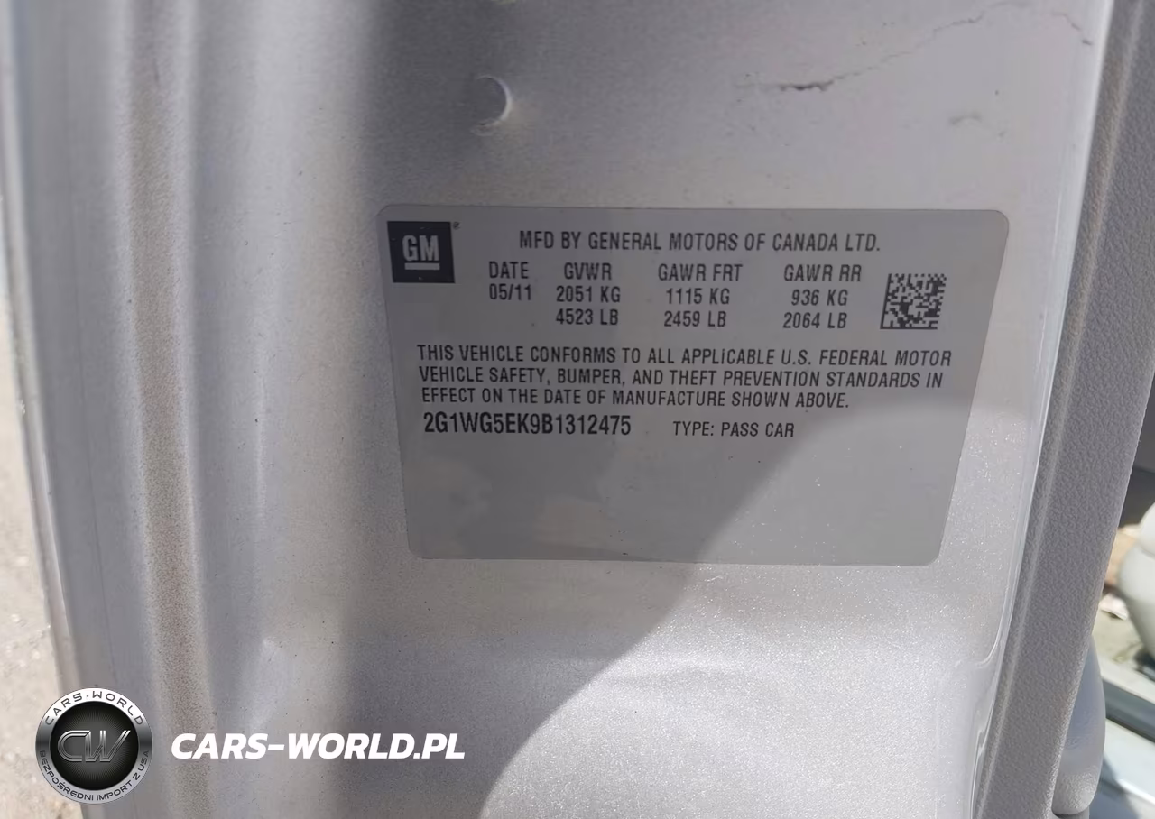 2011 Chevrolet Impala Lt VIN:2G1WG5EK9B1312475 - 9