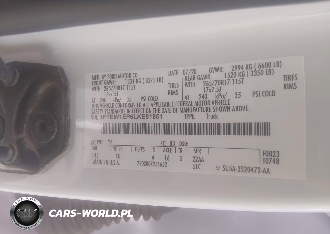 2020 Ford F-150 Xl VIN:1FTEW1EP6LKE81851 - 9
