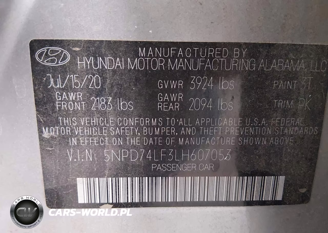 2020 Hyundai Elantra Se VIN:5NPD74LF3LH607053 - 9