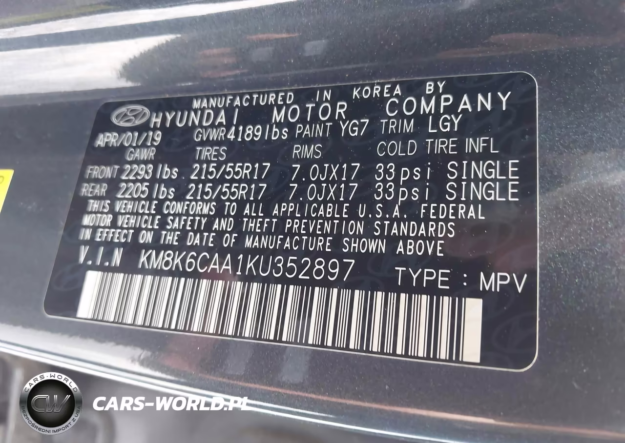 2019 Hyundai Kona Sel VIN:KM8K6CAA1KU352897 - 9