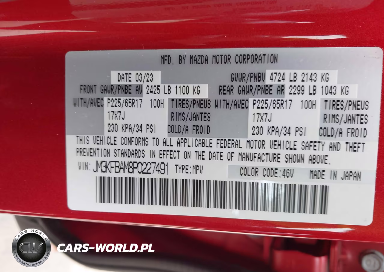 2023 Mazda Cx-5 2.5 S VIN:JM3KFBAM8P0227491 - 9
