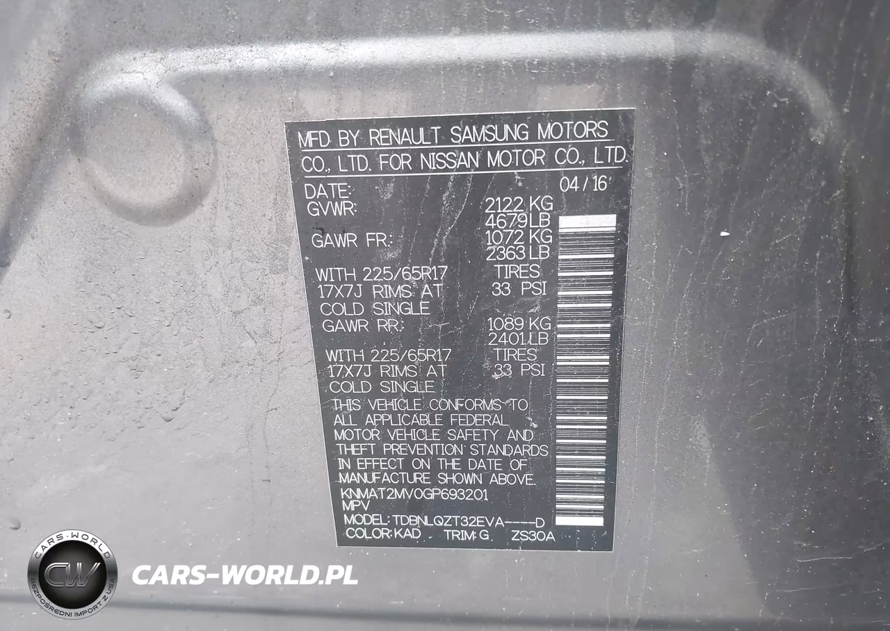 2016 Nissan Rogue Sv VIN:KNMAT2MV0GP693201 - 9