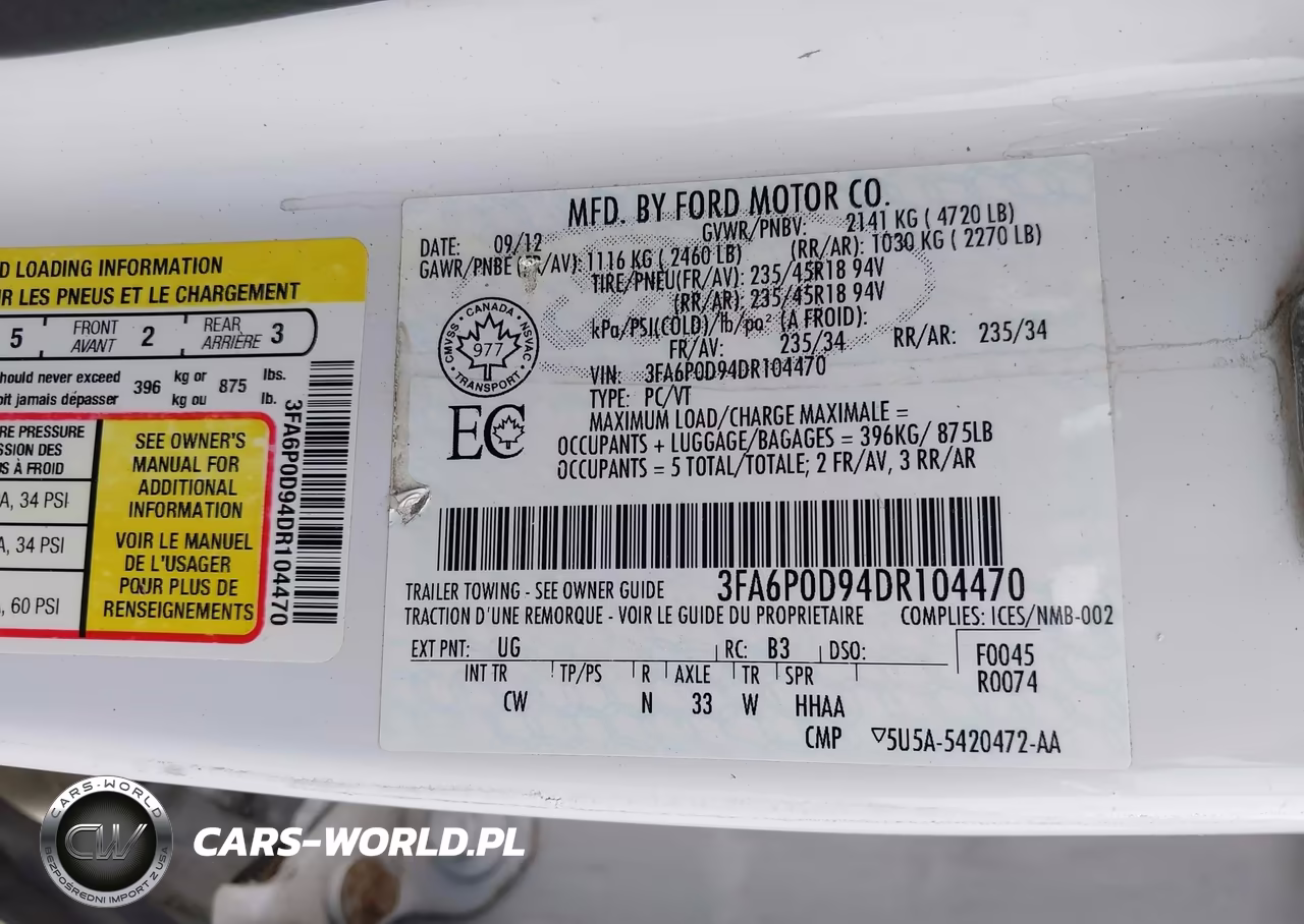 2013 Ford Fusion Titanium VIN:3FA6P0D94DR104470 - 9