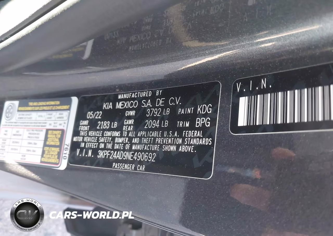 2022 Kia Forte Lxs VIN:3KPF24AD9NE490692 - 9