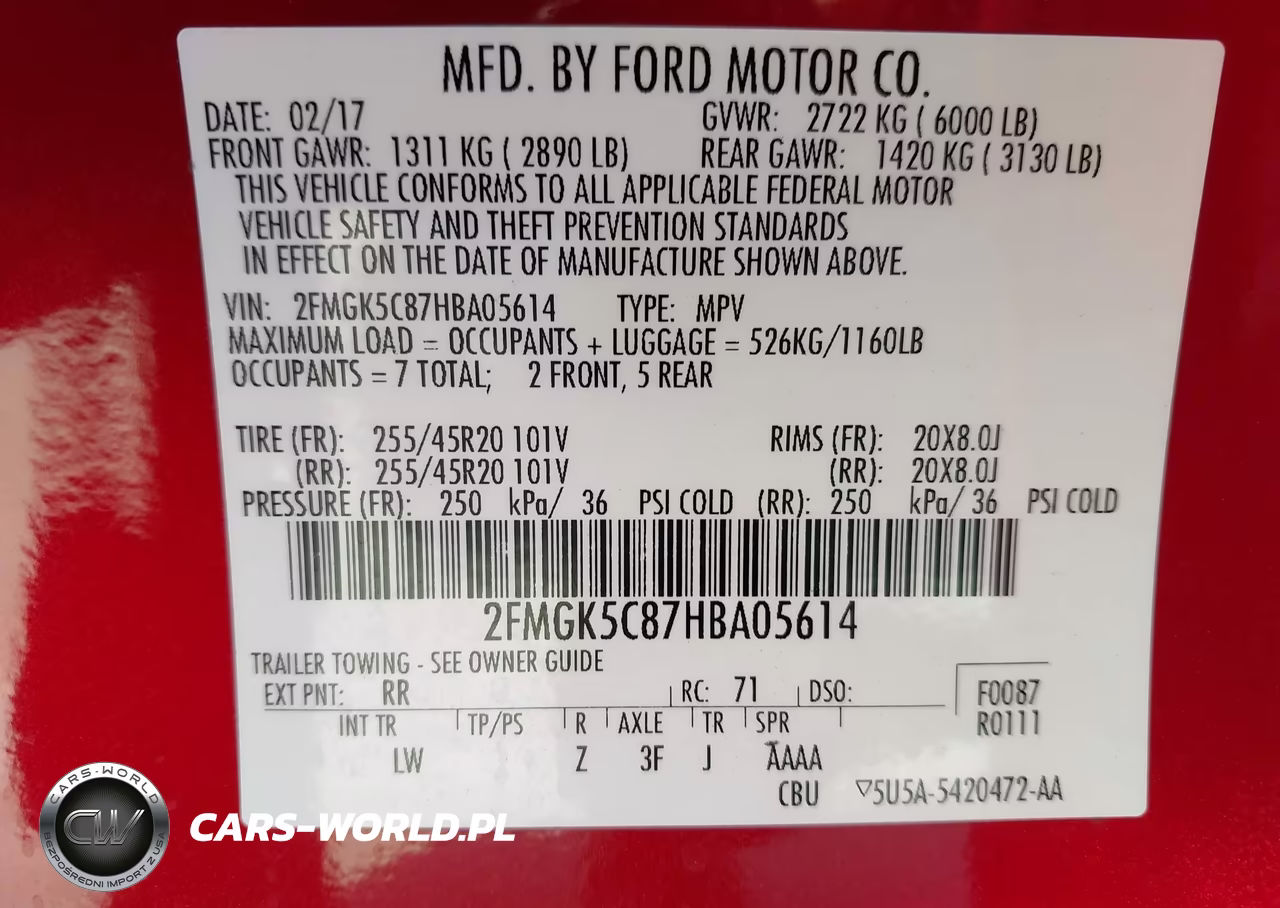 2017 Ford Flex Sel VIN:2FMGK5C87HBA05614 - 9