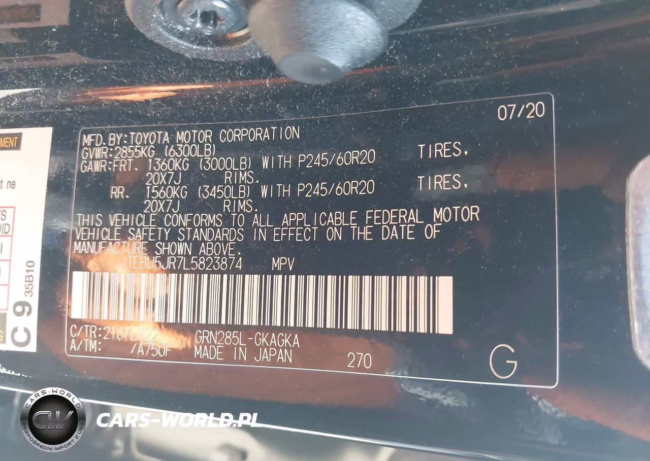 2020 Toyota 4Runner Nightshade Special Edition VIN:JTEBU5JR7L5823874 - 9