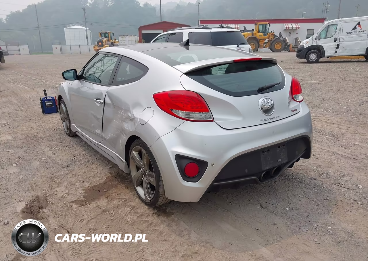 2013 Hyundai Veloster Turbo W-Blue VIN:KMHTC6AE2DU126159 - 3