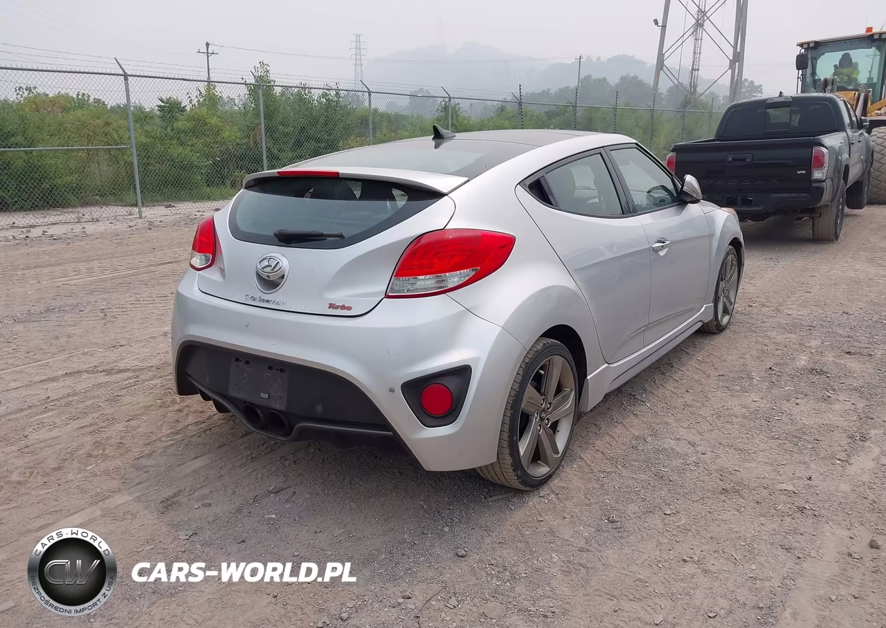 2013 Hyundai Veloster Turbo W-Blue VIN:KMHTC6AE2DU126159 - 4