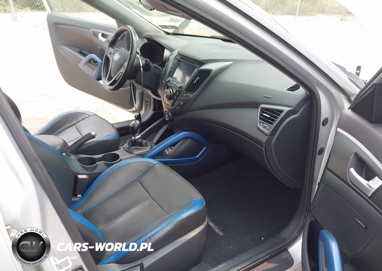 2013 Hyundai Veloster Turbo W-Blue VIN:KMHTC6AE2DU126159 - 5