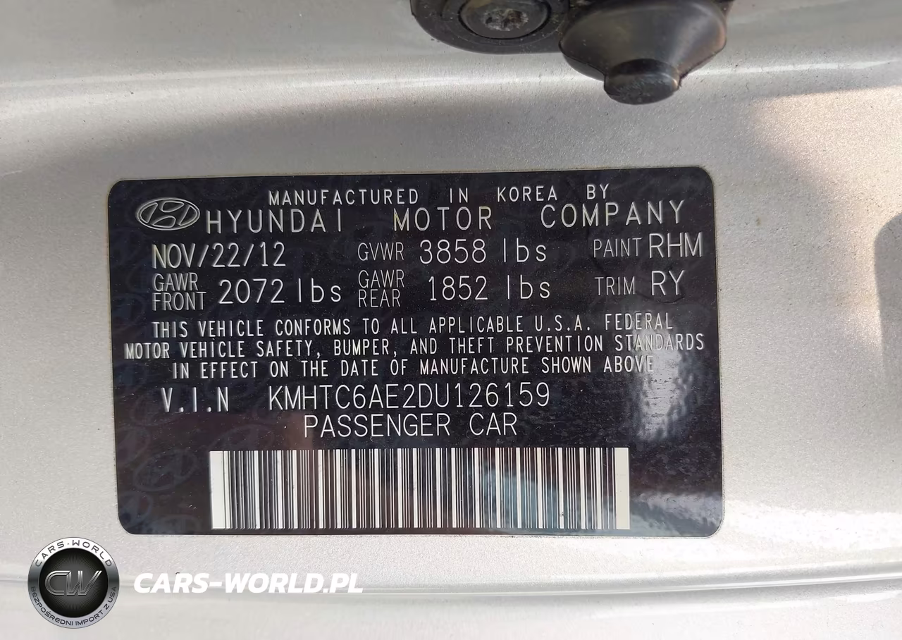 2013 Hyundai Veloster Turbo W-Blue VIN:KMHTC6AE2DU126159 - 9