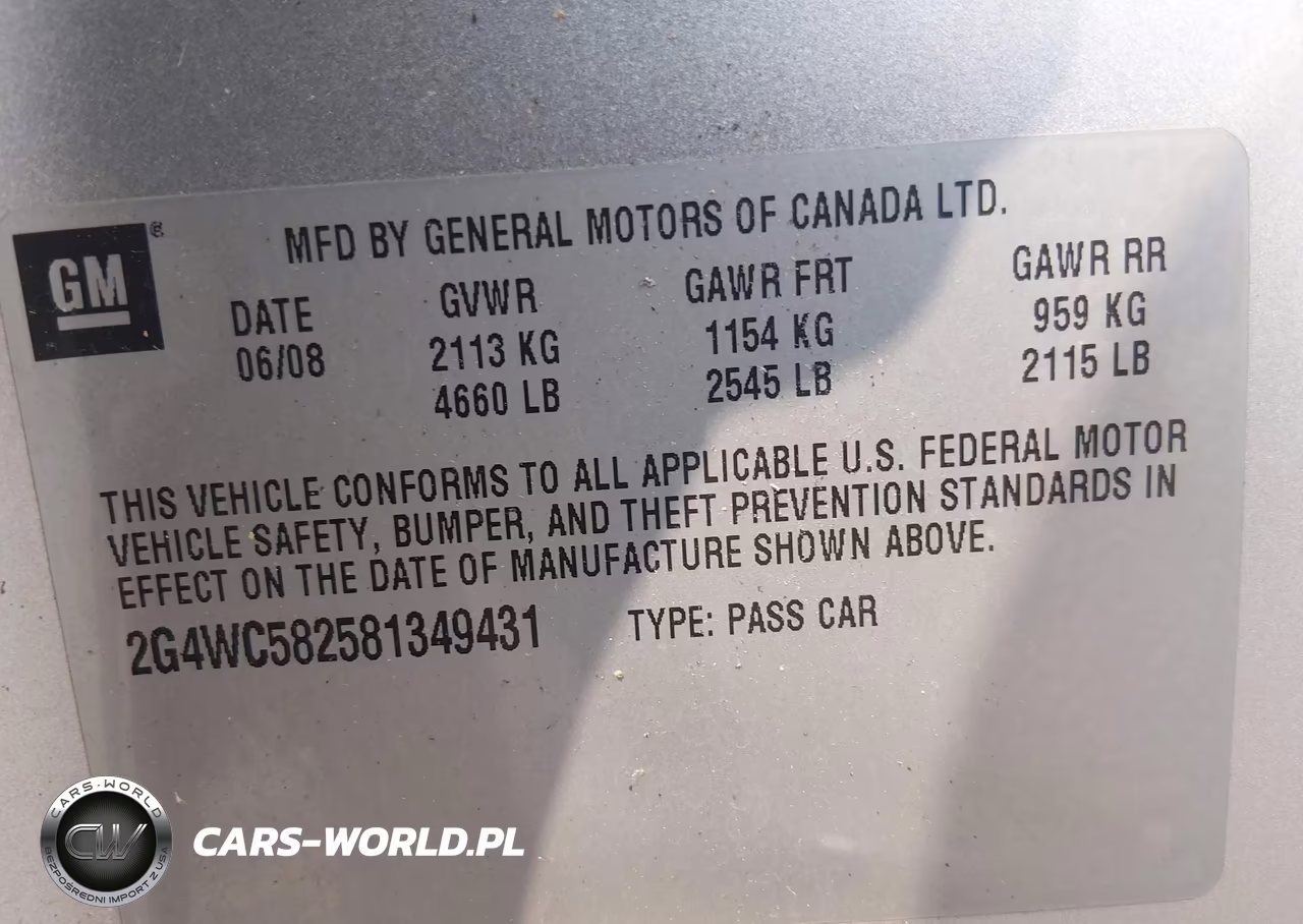 2008 Buick Lacrosse Cx VIN:2G4WC582581349431 - 9