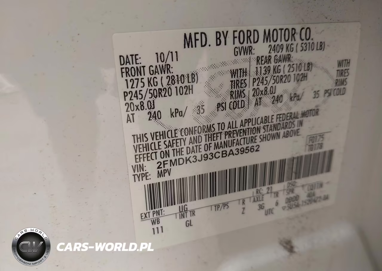 2012 Ford Edge Sel VIN:2FMDK3J93CBA39562 - 9