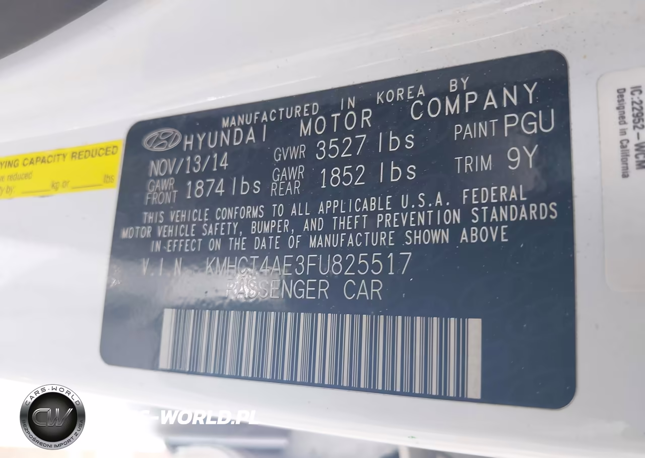 2015 Hyundai Accent Gls VIN:KMHCT4AE3FU825517 - 9