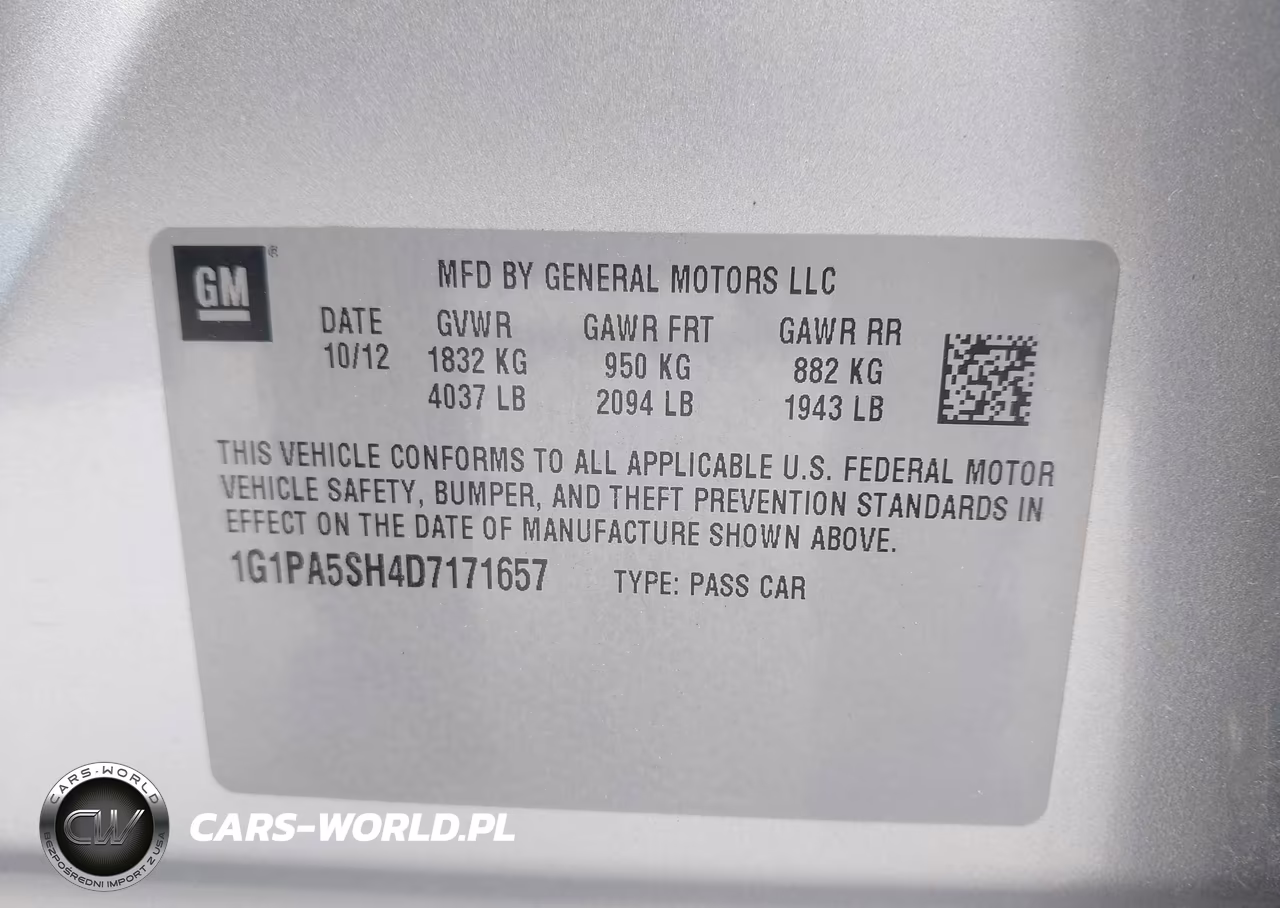 2013 Chevrolet Cruze Ls Auto VIN:1G1PA5SH4D7171657 - 9
