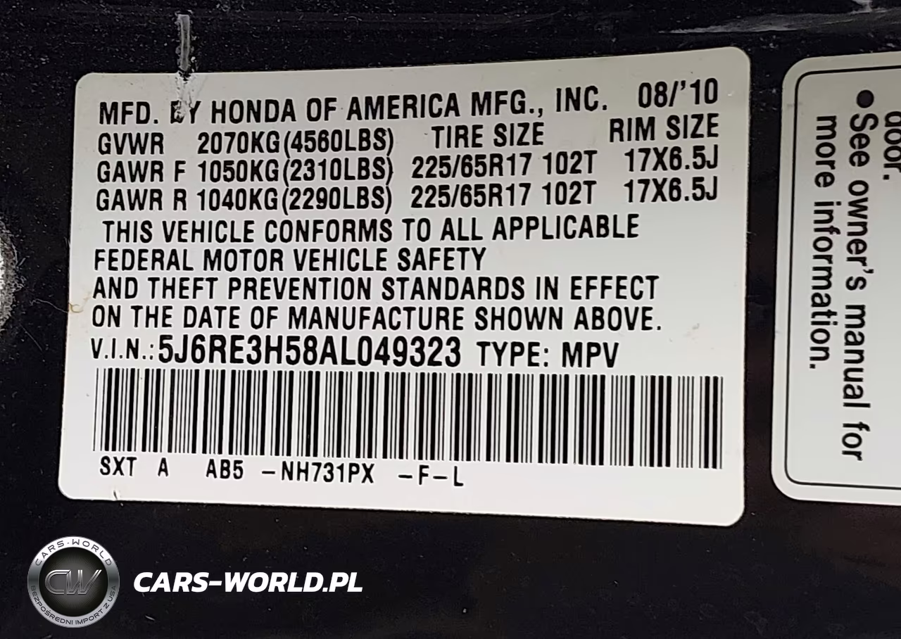 2010 Honda Cr-V Ex VIN:5J6RE3H58AL049323 - 9