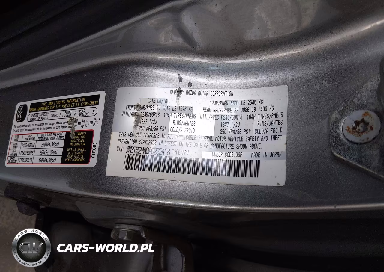 2010 Mazda Cx-9 Sport VIN:JM3TB2MA0A0232418 - 9
