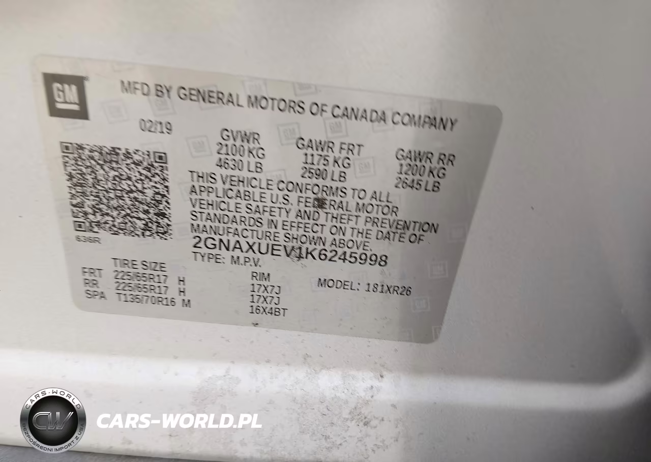 2019 Chevrolet Equinox Lt VIN:2GNAXUEV1K6245998 - 9
