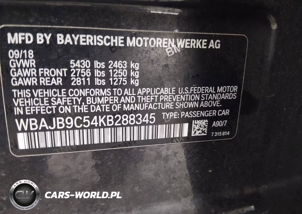 2019 BMW M550I xDrive VIN:WBAJB9C54KB288345 - 9