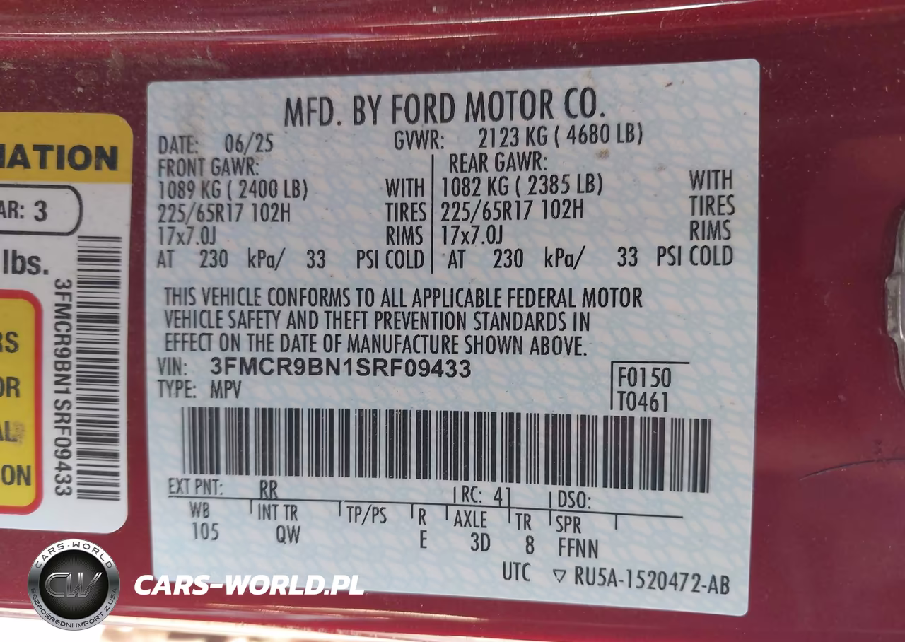 2025 Ford Bronco Sport Big Bend VIN:3FMCR9BN1SRF09433 - 9