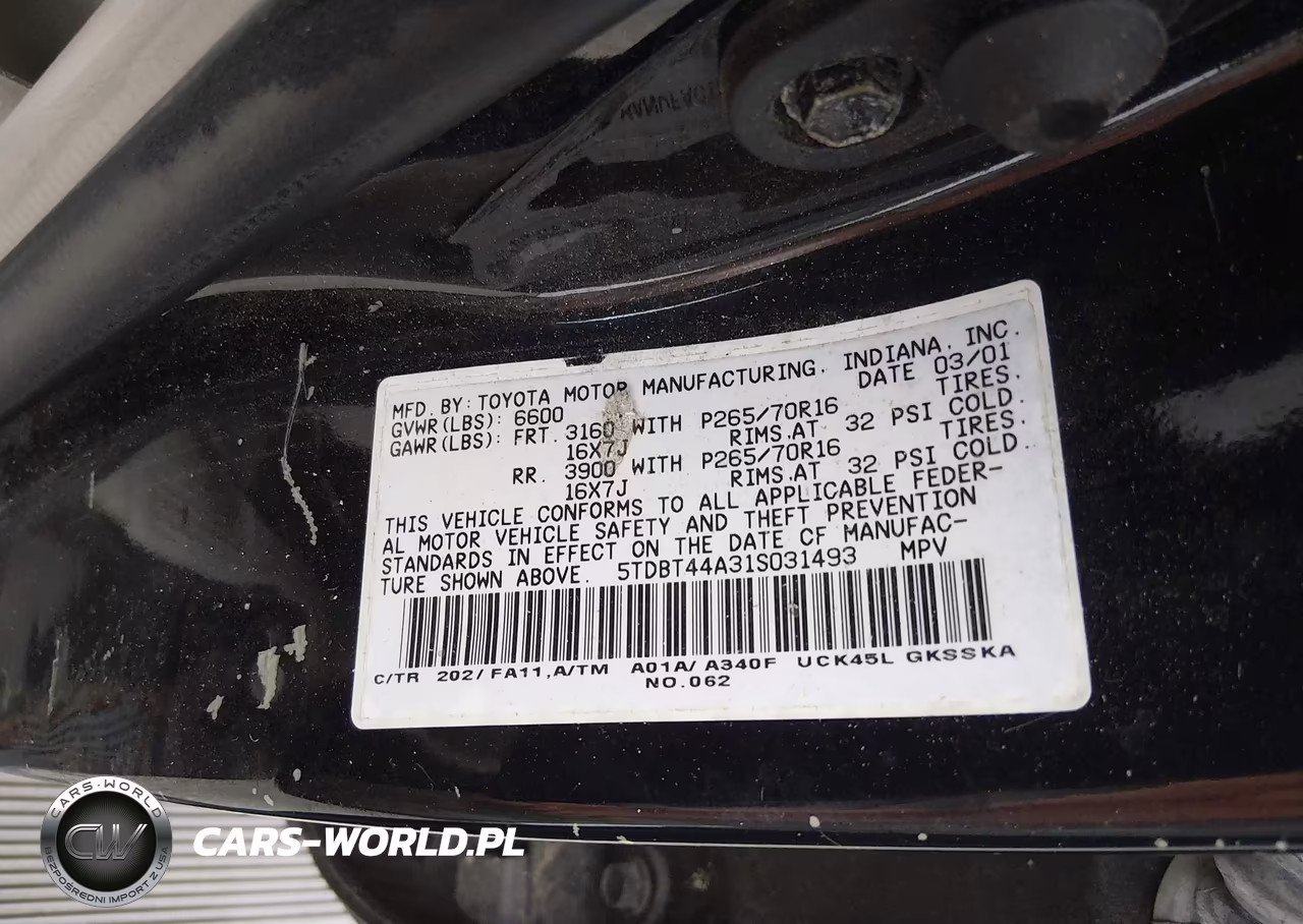 2001 Toyota Sequoia Sr5 V8 VIN:5TDBT44A31S031493 - 9