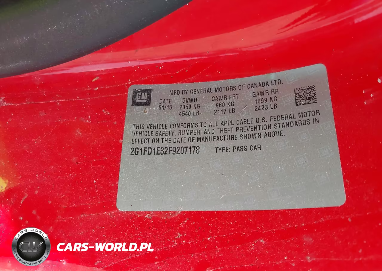 2015 Chevrolet Camaro 1Lt VIN:2G1FD1E32F9207178 - 9