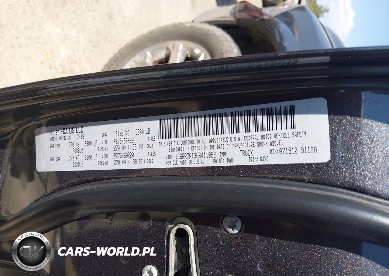 2016 Ram 1500 Laramie VIN:1C6RR7NT3GS411052 - 9