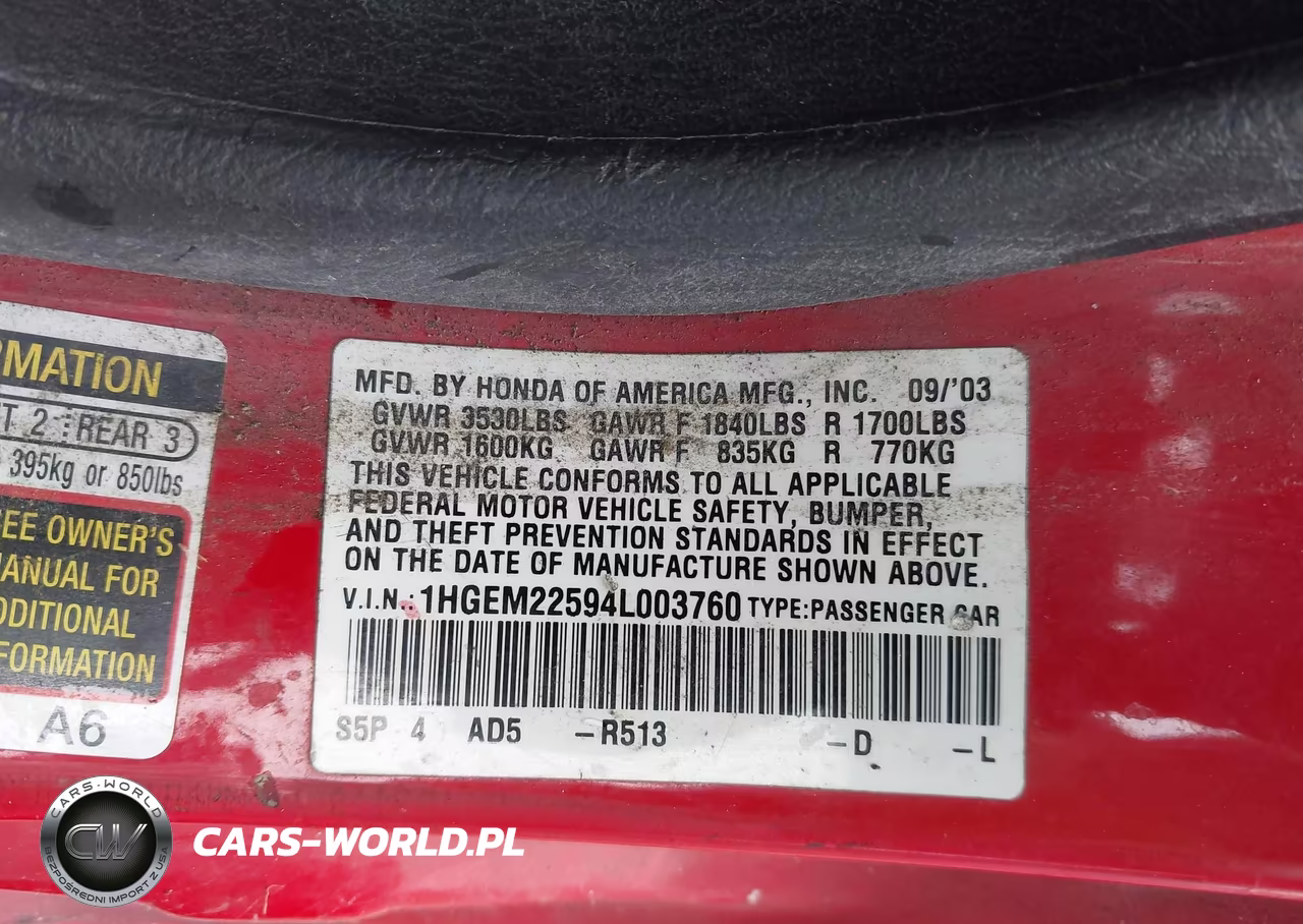 2004 Honda Civic Lx VIN:1HGEM22594L003760 - 9