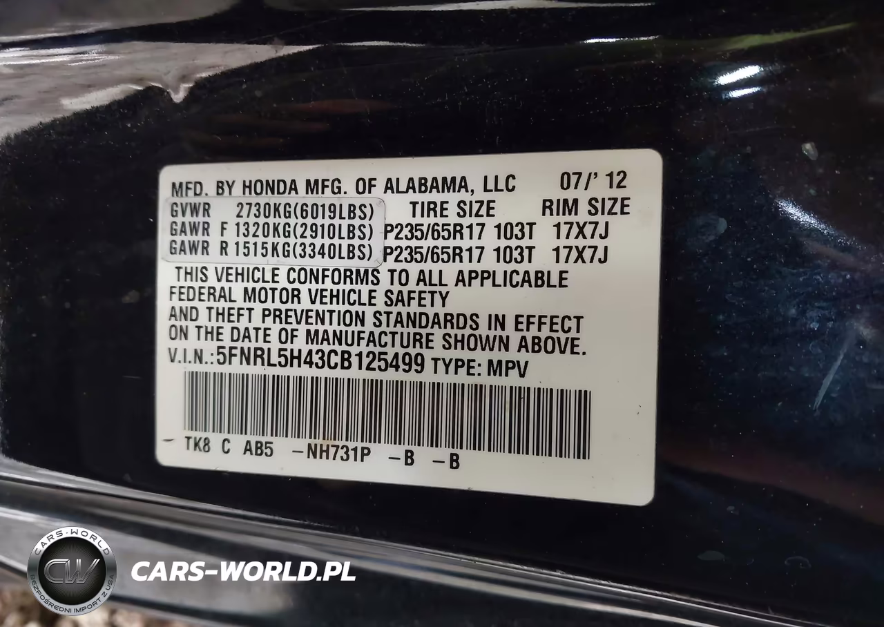 2012 Honda Odyssey Ex VIN:5FNRL5H43CB125499 - 9