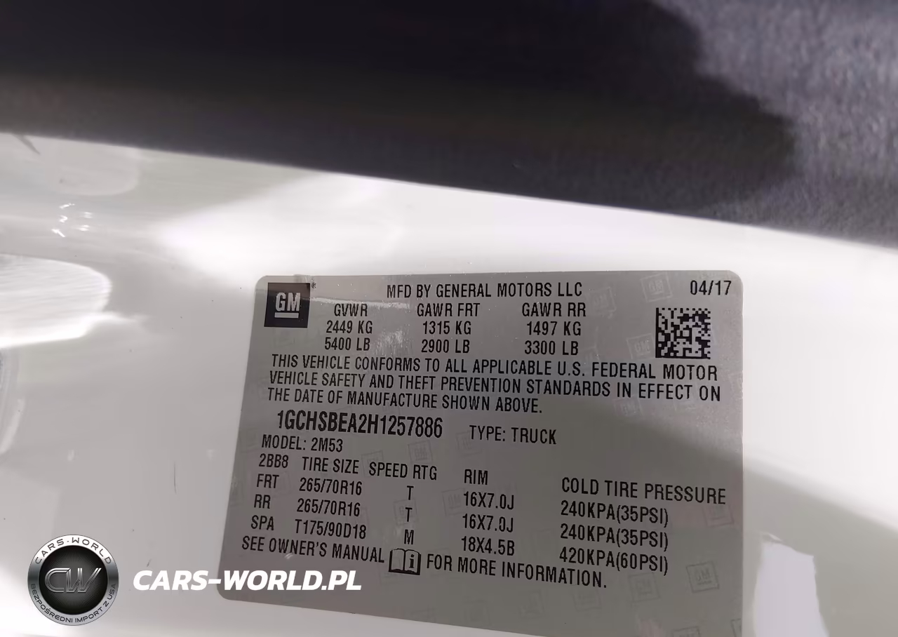 2017 Chevrolet Colorado 2Wd Wt VIN:1GCHSBEA2H1257886 - 9