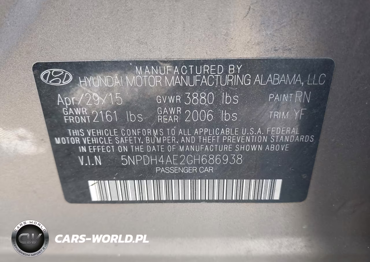 2016 Hyundai Elantra Se VIN:5NPDH4AE2GH686938 - 9