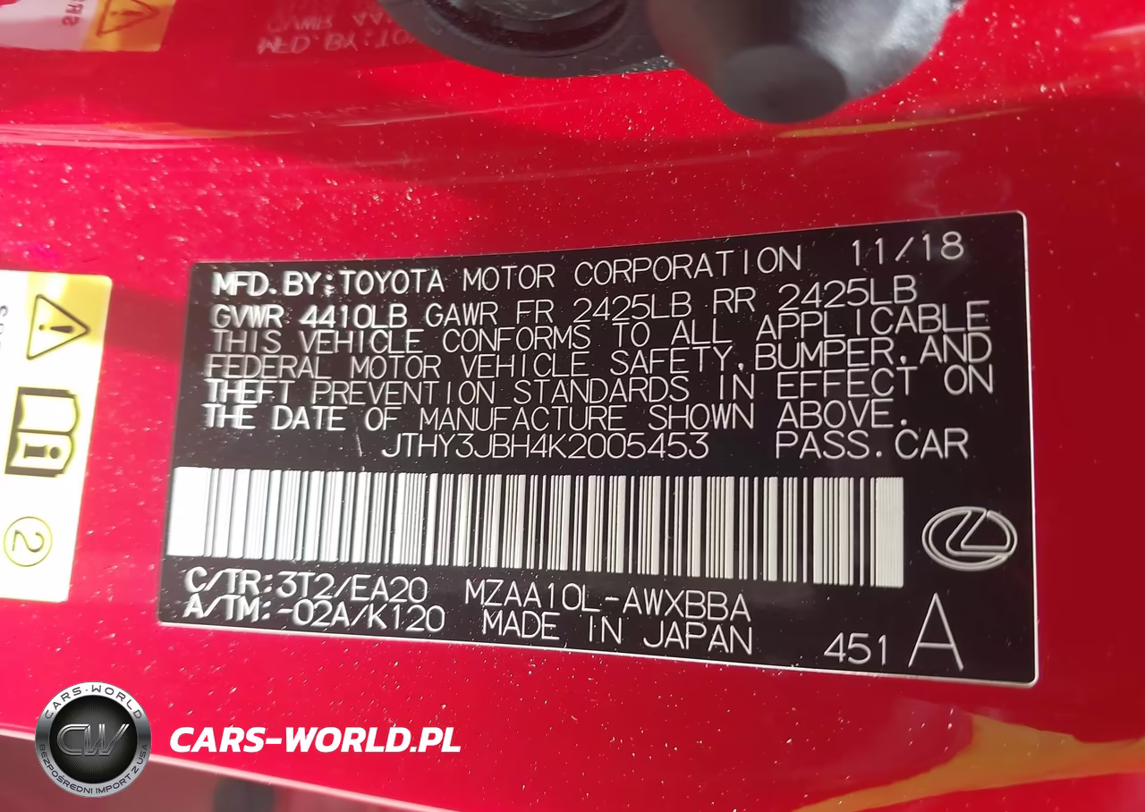 2019 Lexus Ux 200 VIN:JTHY3JBH4K2005453 - 9