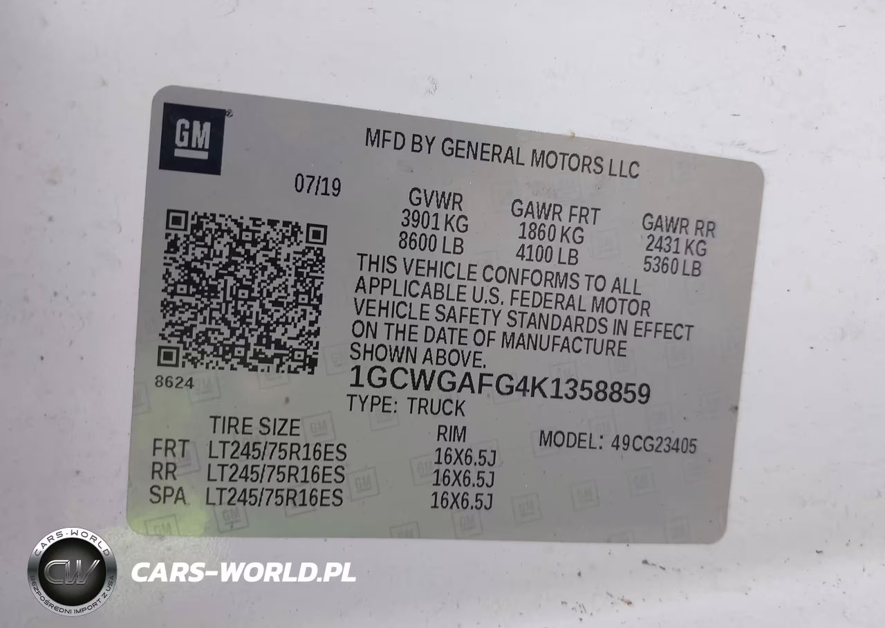 2019 Chevrolet Express 2500 Work Van VIN:1GCWGAFG4K1358859 - 9