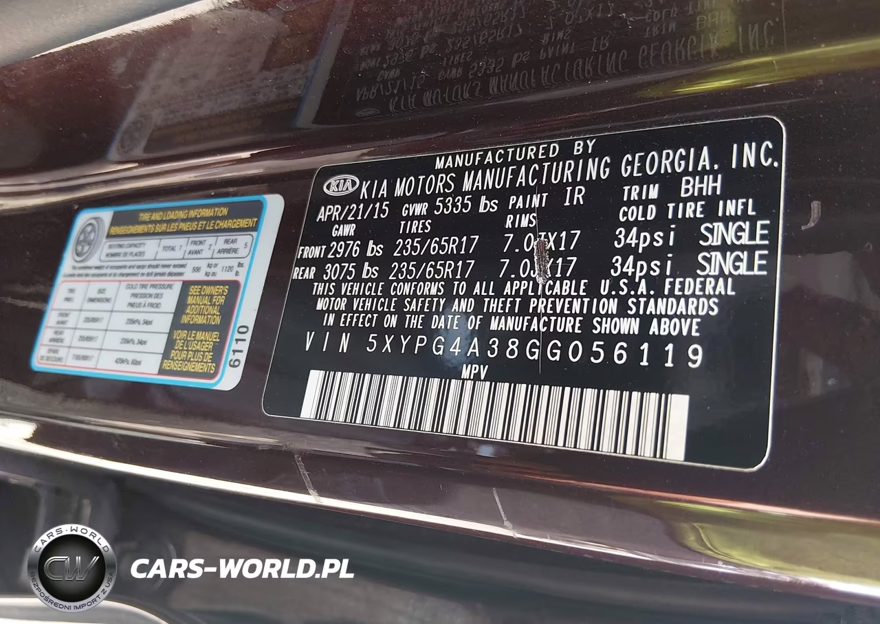 2016 Kia Sorento 2.4L Lx VIN:5XYPG4A38GG056119 - 9