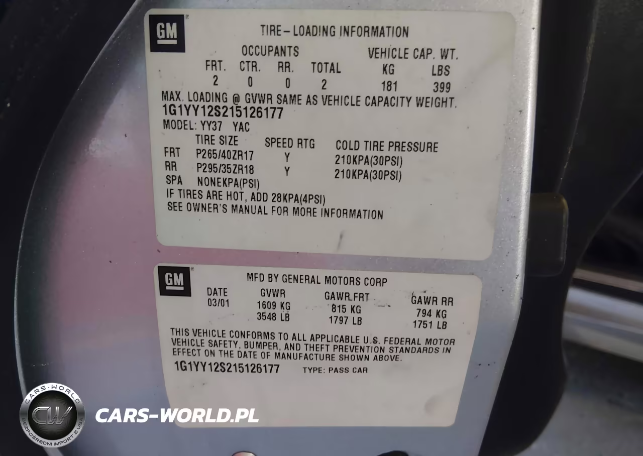 2001 Chevrolet Corvette Z06 Hardtop VIN:1G1YY12S215126177 - 9