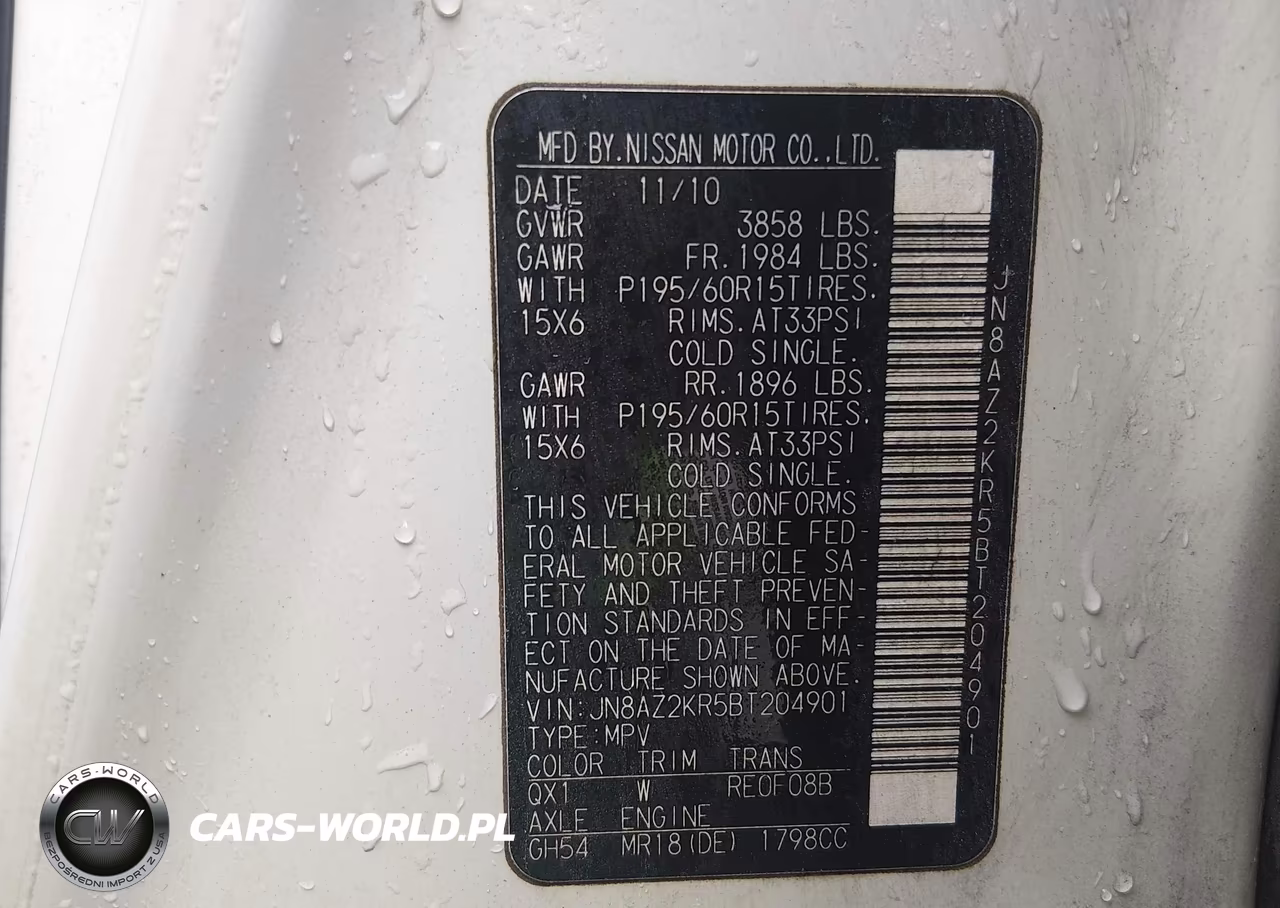 2011 Nissan Cube 1.8S VIN:JN8AZ2KR5BT204901 - 9