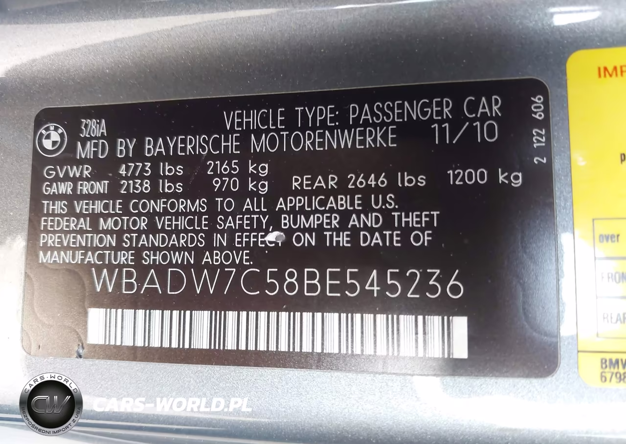 2011 BMW 328I VIN:WBADW7C58BE545236 - 9