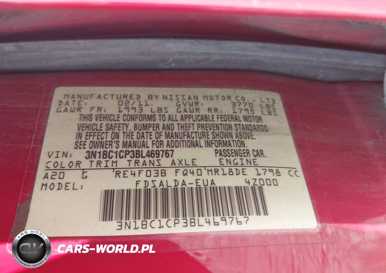 2011 Nissan Versa 1.8S VIN:3N1BC1CP3BL469767 - 9