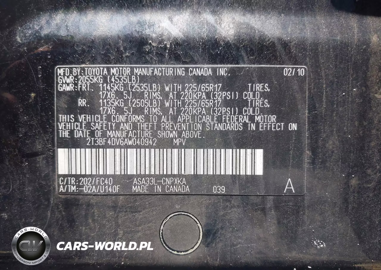 2010 Toyota Rav4 VIN:2T3BF4DV6AW040942 - 9