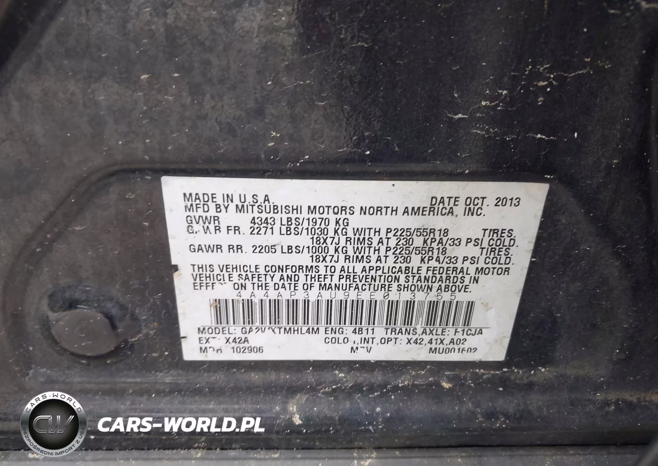 2014 Mitsubishi Outlander Sport Es VIN:4A4AP3AU9EE013755 - 9