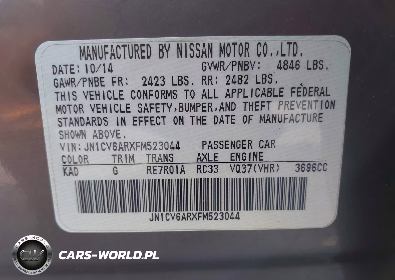 2015 Infiniti Q40 VIN:JN1CV6ARXFM523044 - 9