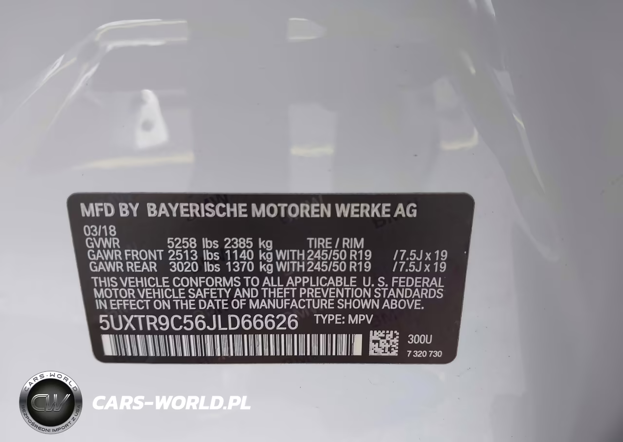 2018 BMW X3 xDrive30I VIN:5UXTR9C56JLD66626 - 9