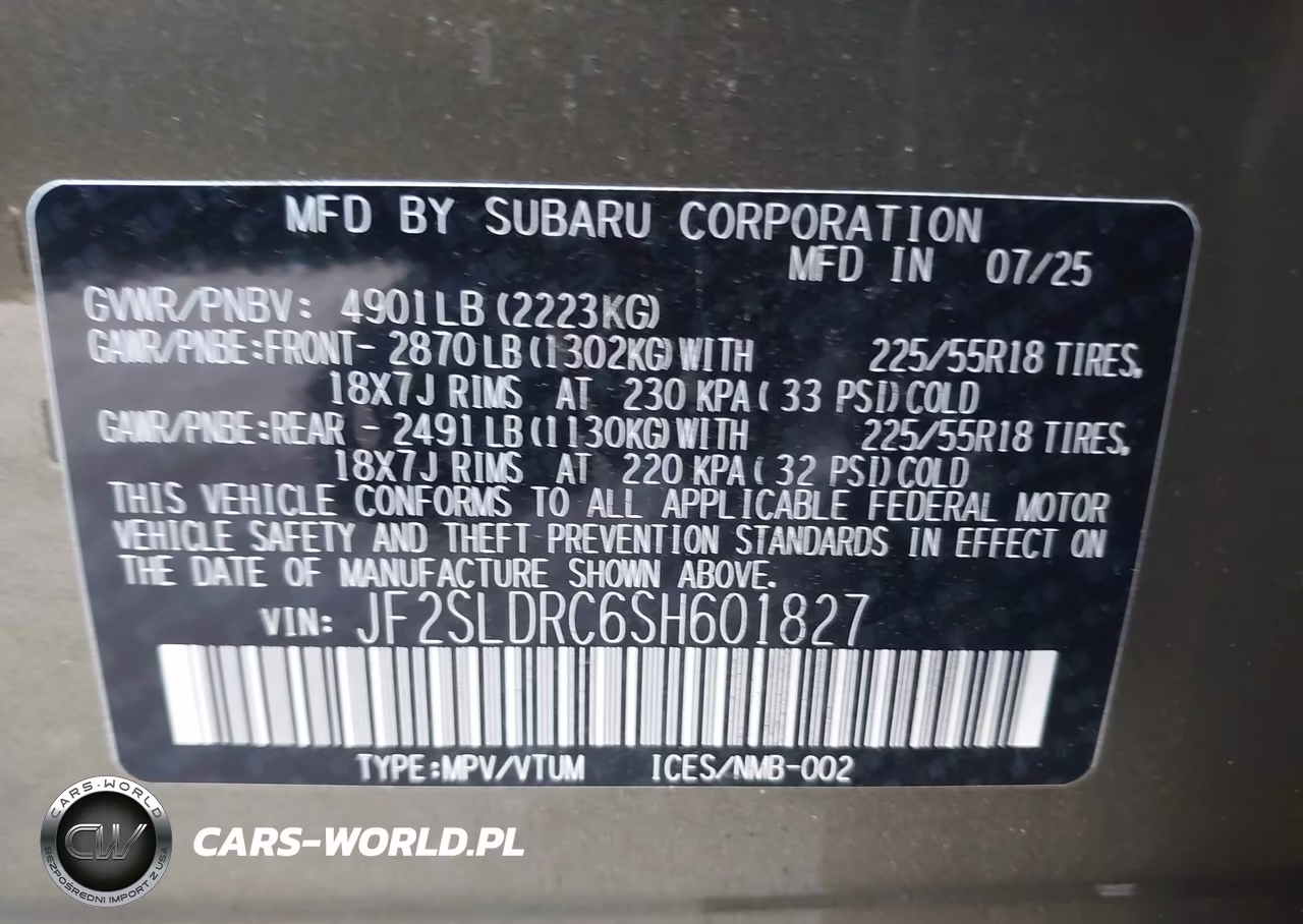 2025 Subaru Forester Limited VIN:JF2SLDRC6SH601827 - 9